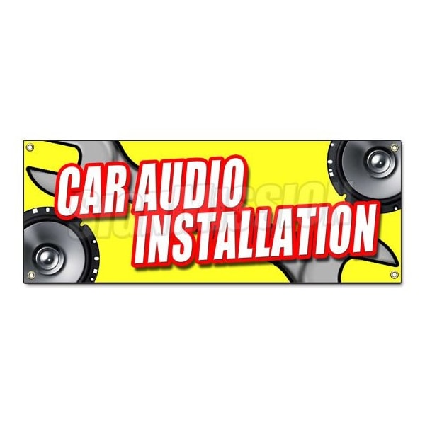 CAR AUDIO INSTALLATION BANNER SIGN stereo speakers repair amps auto